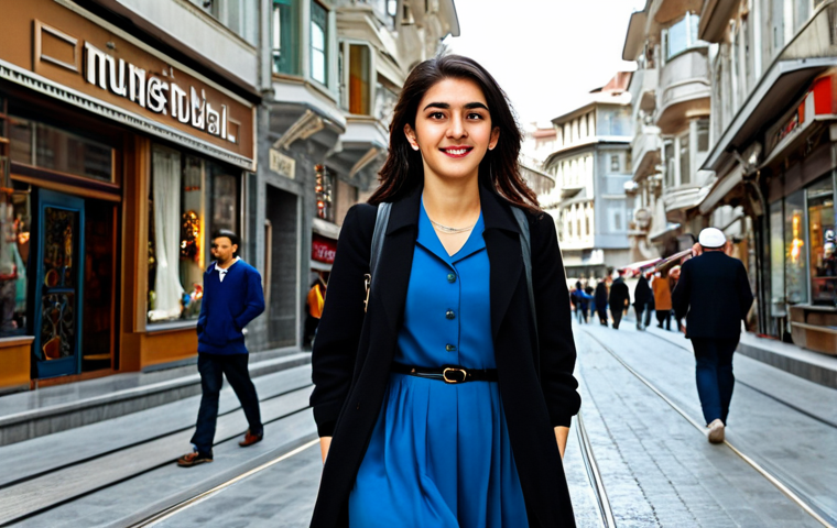 스토리텔러 직무와 관련된 필수 자격증 - Modern Istanbul Street Scene**

"A young professional woman, fully clothed in stylish modest attire ...
