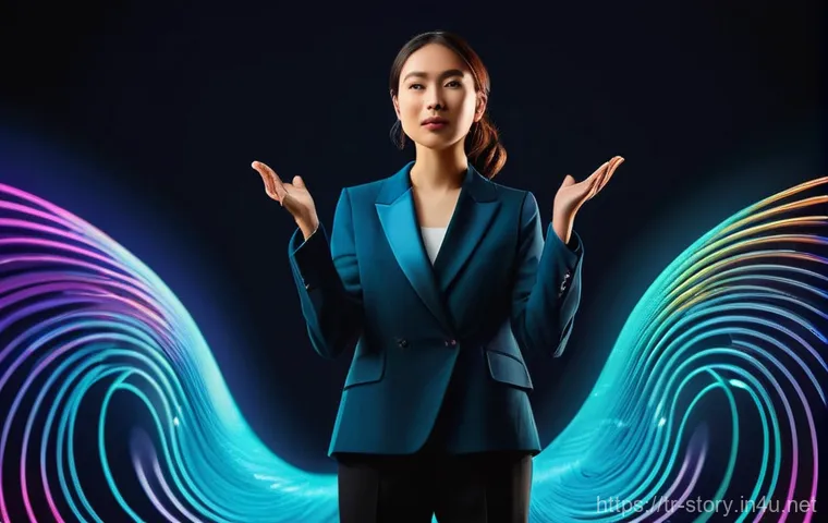 스토리텔러로서 새로운 커리어 도전법 - The Digital Storyteller: An Orchestra of Ideas**
A dynamic, wide shot of a modern storyteller, a yo...