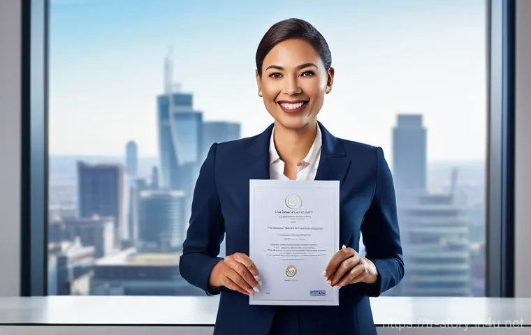 스토리텔러 자격증의 글로벌 인증 기준 분석 - **Prompt 1: Global Certification and Professional Empowerment**
"A confident, professional woman...
