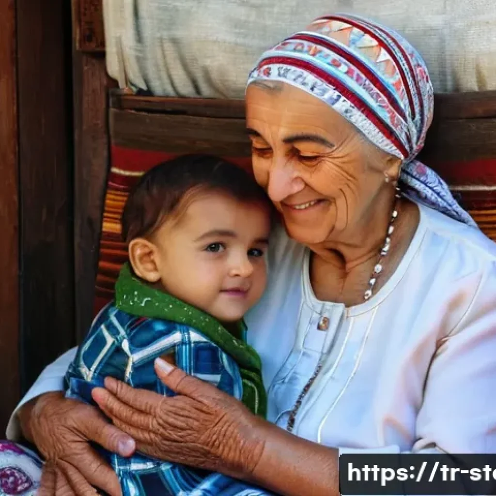 스토리텔러 관련 직업과 스토리 제작 방법과 사례 분석과 연구와 전략 - **Prompt:** An elderly Turkish grandmother (nene) with a warm, gentle smile and kind eyes, wearing a...