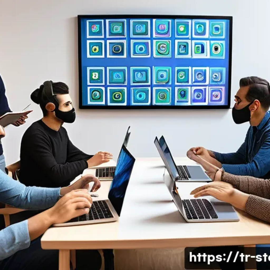 스토리텔러 직업의 글로벌 전망 - A vibrant digital storytelling workshop scene set in Istanbul, featuring a diverse group of young Tu...