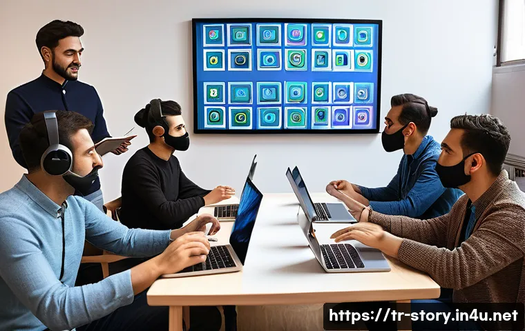 스토리텔러 직업의 글로벌 전망 - A vibrant digital storytelling workshop scene set in Istanbul, featuring a diverse group of young Tu...