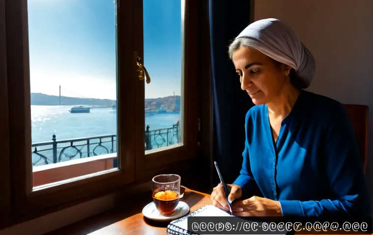 Home 17 스토리텔러가 주목해야 할 국내외 강연 정보 - Photorealistic editorial scene of a Turkish storyteller researching upcoming speaking events at a br...